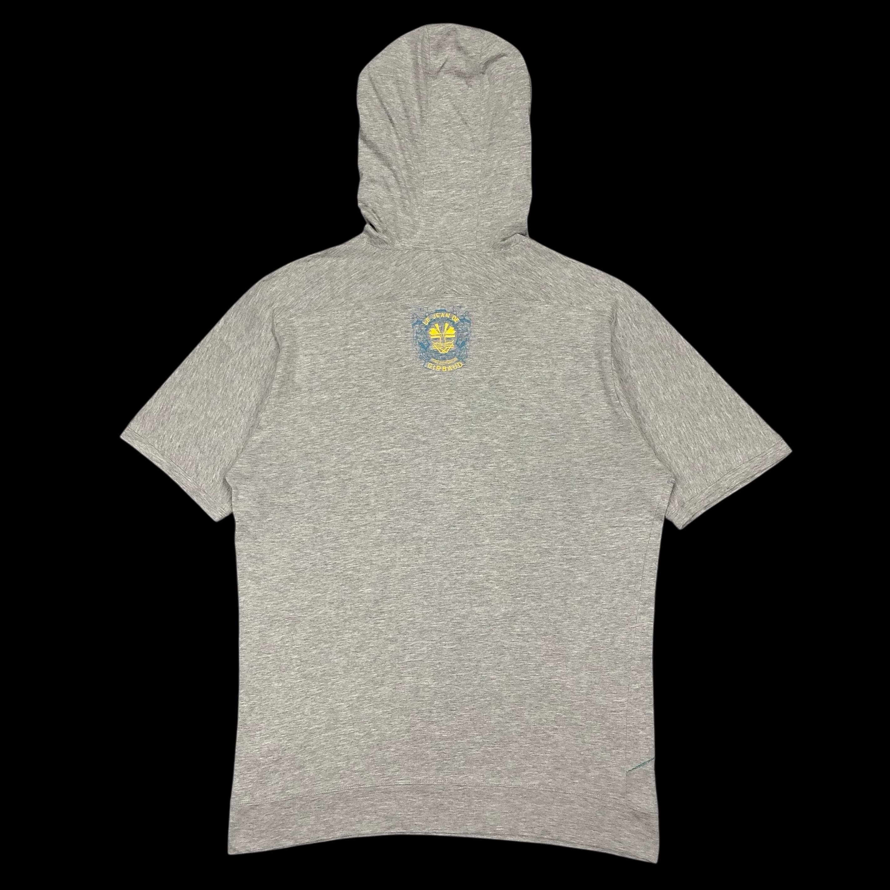 Marithe Francois Girbaud Abstract Art Grey Short Sleeve Hoodie 