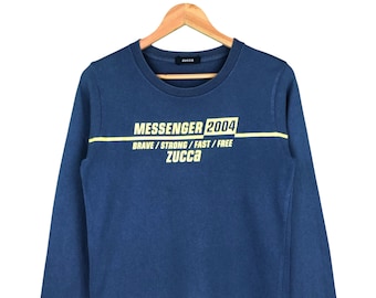 Vintage Issey Miyake Zucca Long Sleeve Tee | Blue Graphic, Made in Japan, Size M