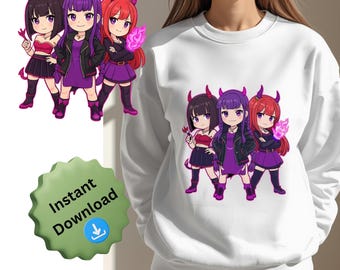 Pacchetto Kpop Demon Hunters PNG SVG, Rumi e Sa-ja Clipart (download digitale)