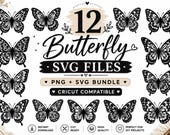Tattoo Butterfly SVG Bundle | Butterfly PNG Clipart | Cricut Cut Files