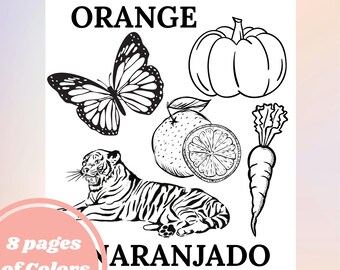 Spanish & English Colors Worksheets | Bilingual Coloring Printables