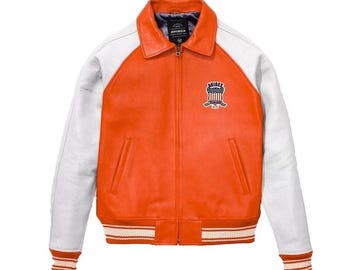 Chaqueta bomber Avirex de piel de vacuno auténtica para hombre, estilo aviador americano, regalo perfecto para él.