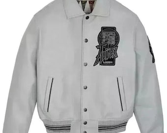 Chaqueta bomber Avirex para hombre, de piel de vacuno auténtica, estilo americano, ideal como regalo para papá.