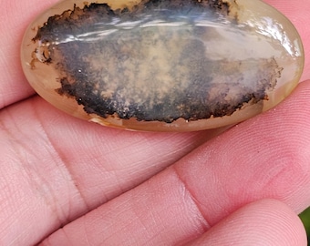 Rare West Java Agate | Unique Indonesian Gemstone | Collectible Patterned Agate Cabochon,41x22x9mm