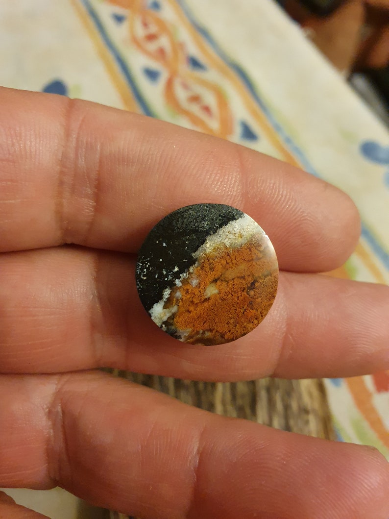 Round jasper chalcedony cabochon