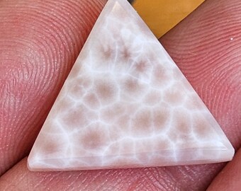 Pink Natrolite Cabochon: Rare Gemstone, Nusakambangan Island (20x20x5mm)