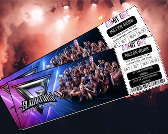 Gladiators Live 2026 Mock Tickets Memoribillia Keepsake X2 Pack