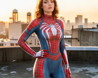 Disfraz de Spiderman para mujer, estampado 3D, mono de superhéroe, ideal para Halloween, Carnaval, Comic Con y fiestas.