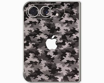 iPhone Duo Skin Black and White Digital Dot Matrix Camo