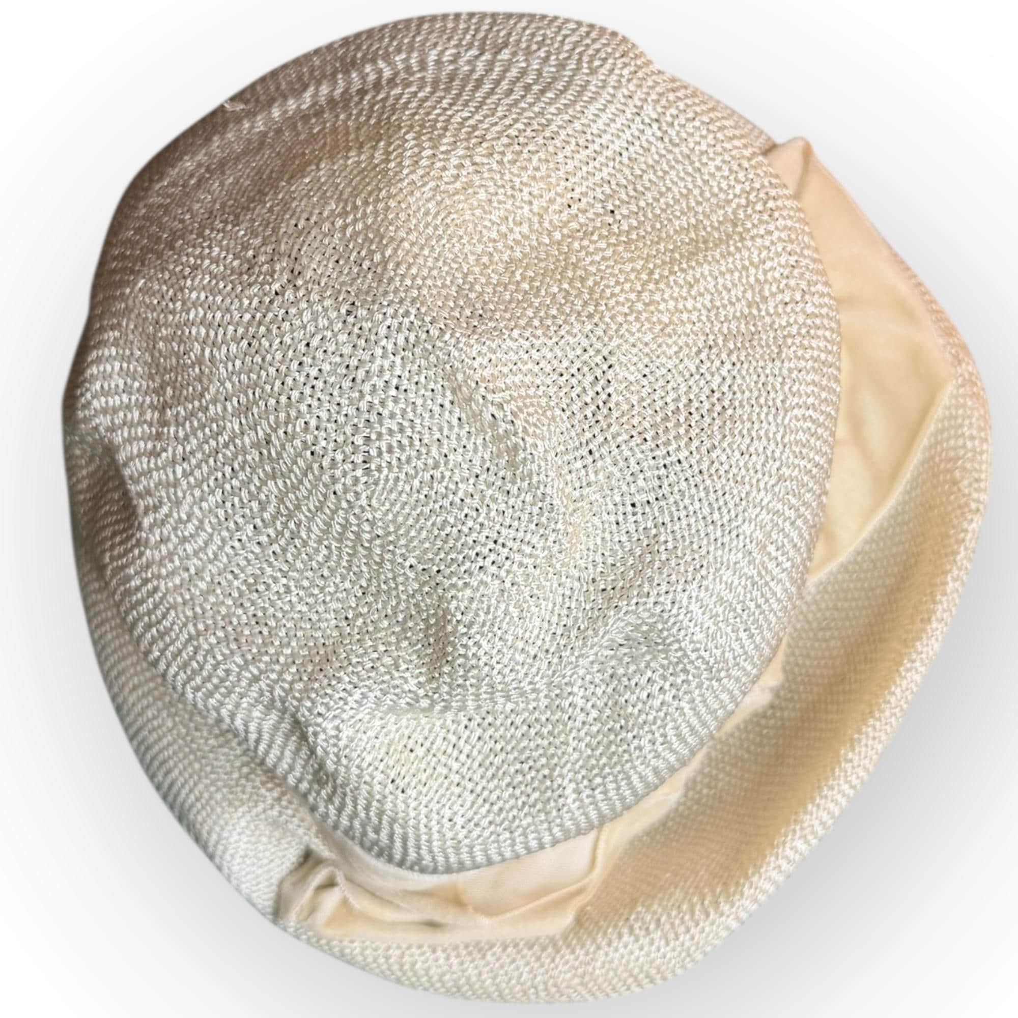 1950s Ivory Straw Cloche with Sculpted Velvet Bow – Midcentury Elegance image 7
