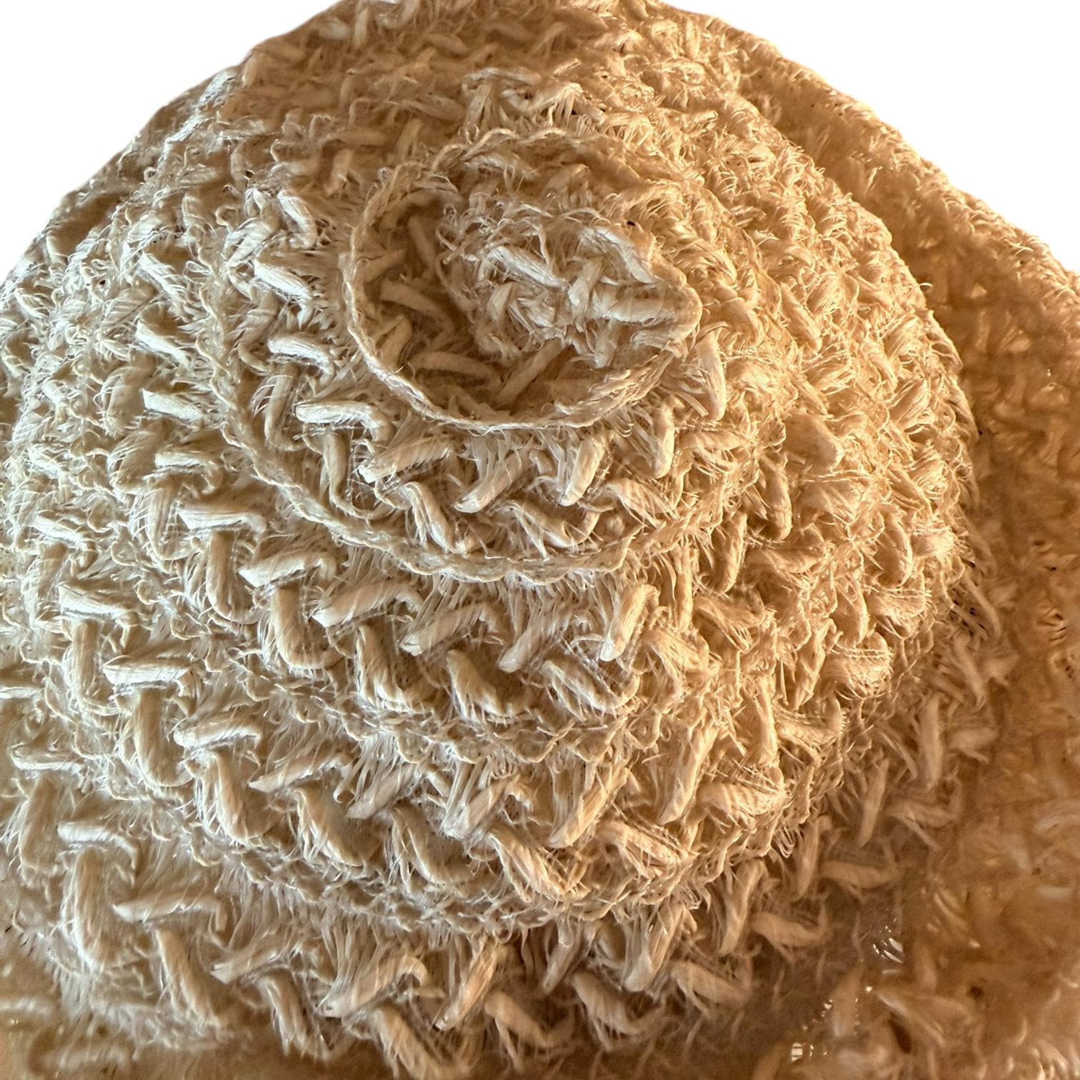 Vintage Eva Mae Woven Ribbon Hat • 1950s Ivory Tilt Hat image 8