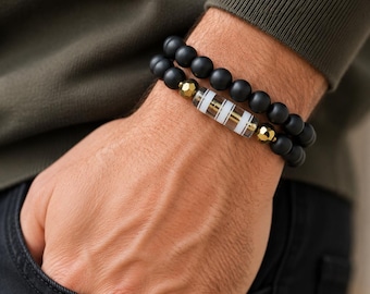 Pulsera de lujo con cuentas para hombre