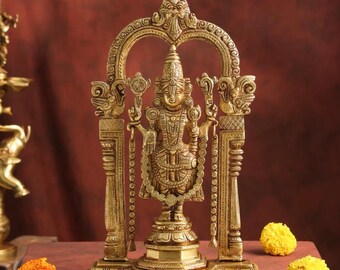 Ídolo de Tirupati Balaji de latón de 14 pulgadas