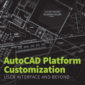 May include: A book cover featuring architectural plans on a black background. The title "AutoCAD Platform Customization" is in green. The author's name, "Lee Ambrosius," is at the top. The Sybex logo is at the bottom of the cover.