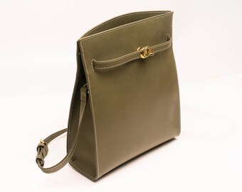 Plant-Based MIRUM® Vegan Leather Slim Satchel – Green Moss Karuna Slim Satchel
