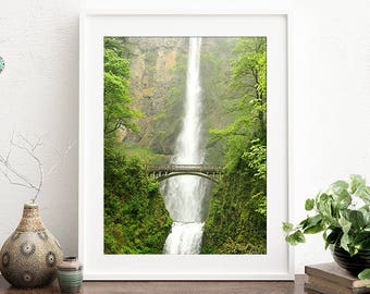 Waterfall Photography, Oregon Photo, Multnomah Falls, Travel Landscape Photography, Nature Home Decor Oregon Art, Travel Photo, Travel Gift