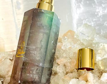 Natural Fluorite Crystal Perfume Bottle | Refillable Oil Container