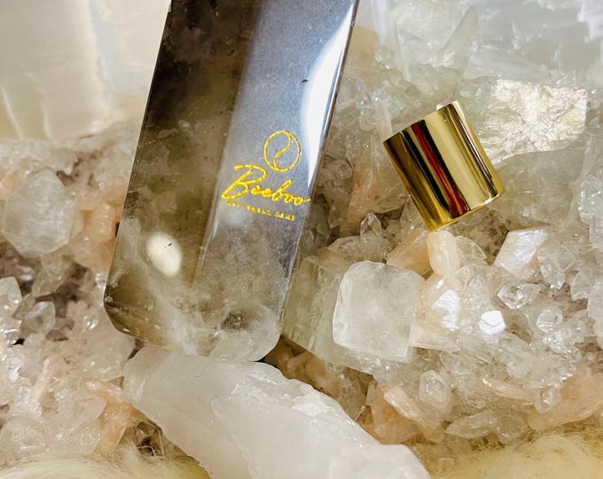 Smoky Quartz Natural Crystal Perfume Bottle | Fillable Oil Bottle | Fillable Oil Container | Perfume Container