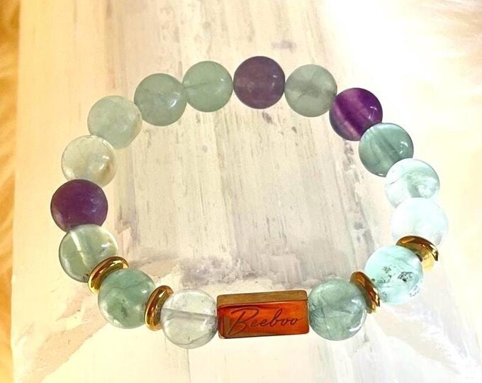Fluorite Crystal Bracelet | 18K Gold-Filled, Healing Gemstone Jewelry