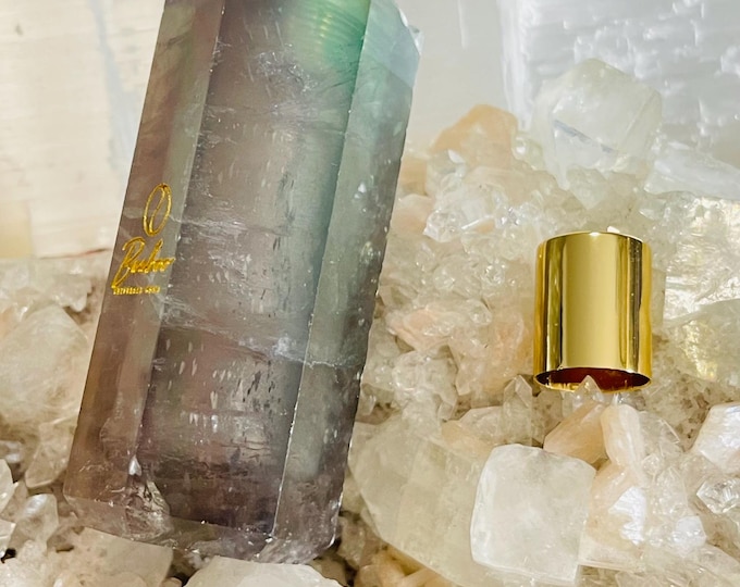 Fluorite Natural Crystal Perfume Bottle | Fillable Oil Bottle | Fillable Oil Container | Perfume Container