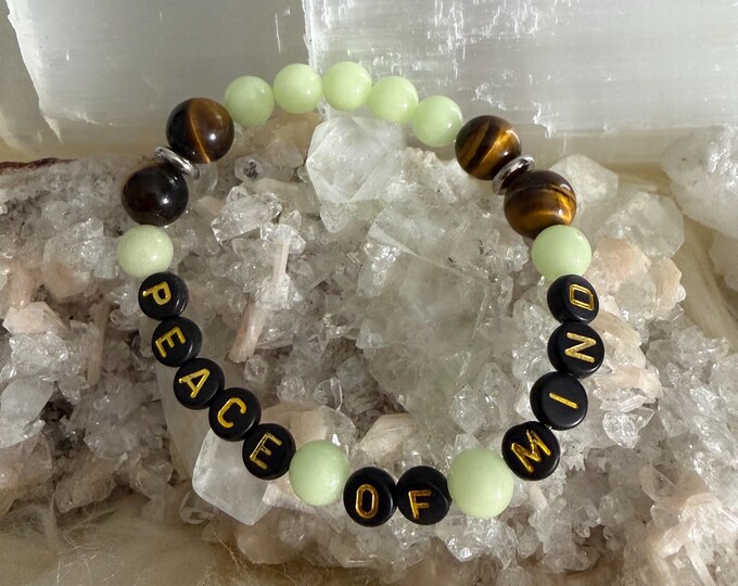 Tiger Eye Crystal Bracelet | Peace of Mind, Glow in the Dark Charm