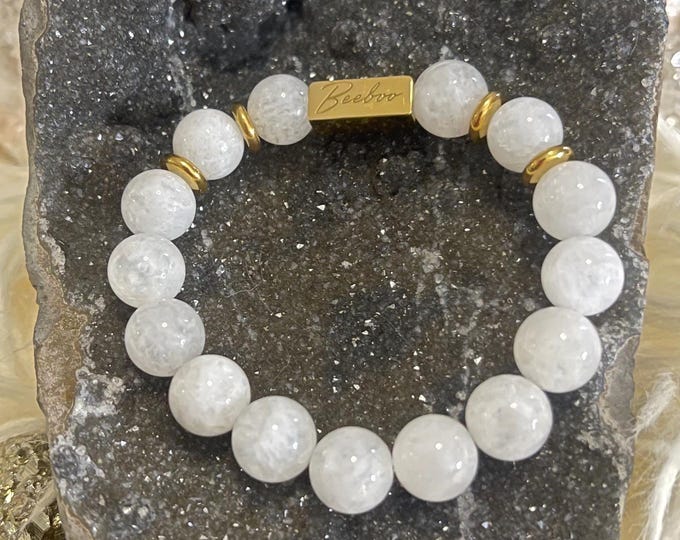 Featured listing image: Handmade Moonstone Bracelet (10mm) | Elegant Crystal Gemstone Jewelry