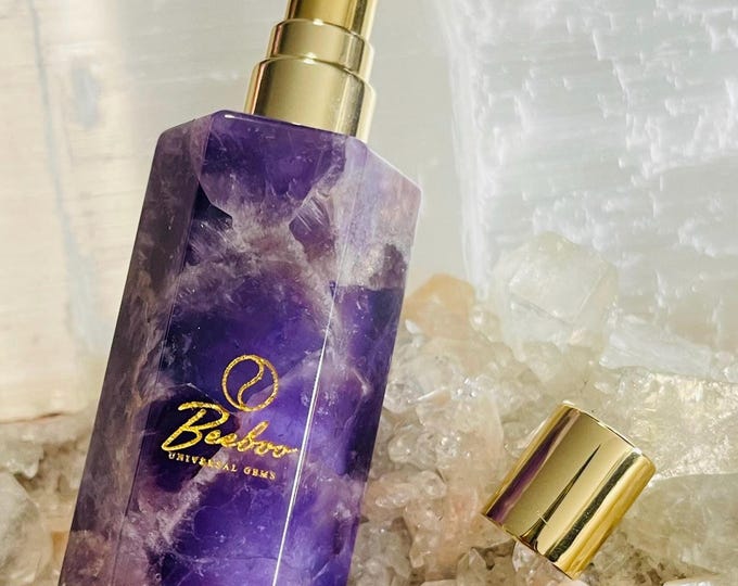 Amethyst Crystal Perfume Bottle | Refillable Essential Oil Container