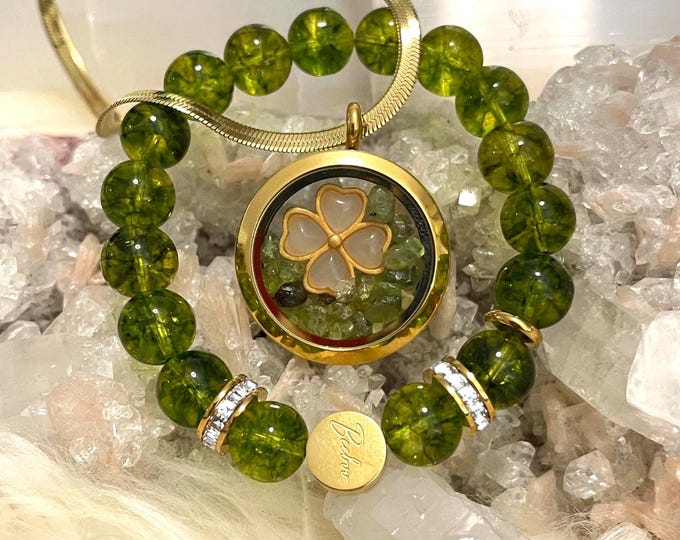 Leo Zodiac Peridot Jewelry Set, 18K Gold Plated, Rhinestone Accents