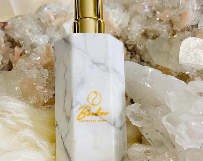 Howlite Crystal Perfume Bottle | Refillable Essential Oil Container
