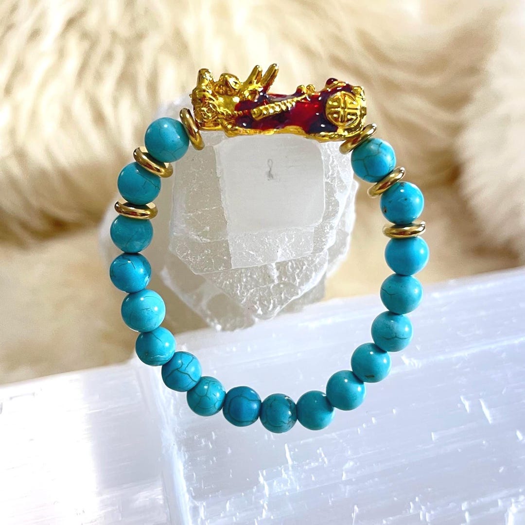 Turquoise Piyao | 8mm Natural High Quality Beaded Bracelet With
