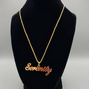 Personalized Name Necklace, Custom Cursive Name Pendant, Box Chain Choker, Handmade Jewelry, Birthday Gift, Anniversary Gift, Gift For Her