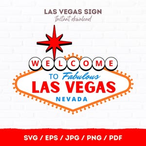 Willkommen im fabelhaften Las Vegas Zeichen SVG | Klassisches Vegas Zeichen-Design | Druckbare Schnittdatei | Sofort Download