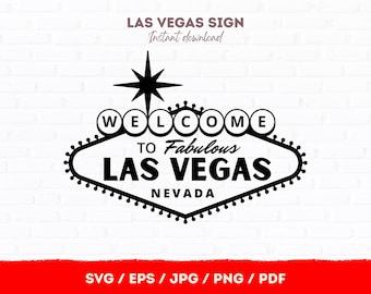 Las Vegas Sign SVG Black Edition | Minimal Vegas Sign Design | Printable Cut File | Instant Download