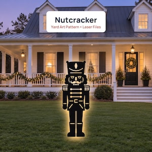 Nutcracker Yard Art Pattern, Trace and Cut Plywood Template, Nutcracker Soldier Laser SVG DXF, Printable Christmas Porch Decor 2 to 8 ft
