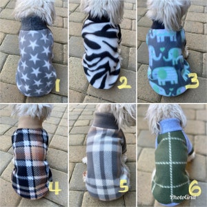 SALE! Two Small Breed Dog Fleece Sweater, Small Breed dog sweatshirt, Choose 2 fleece dog sweater (Please Leave me a note for 2nd sweater)