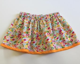 Toddler/ Girls skirt. Toddler skirt. Girls skirt.kids summer skirt. orange bias skirt.