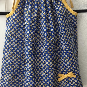 Small (1 - 2 years old) Yellow Flower Pillowcase dress,Flower Pillowcase dress Sun dress for kids. Summer flower Pillowcase dress