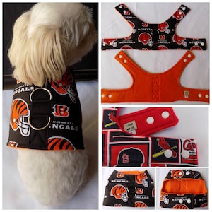 Dog Vest Harness. Bengals Dog Vest Harness. Small Breed Dogs/Cats vest harness. Cincinnati  Dog Vest Harness.