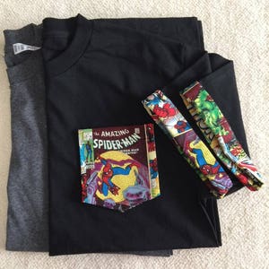 Pocket and Roll-up Sleeves T-Shirt, Spider Pocket Shirt