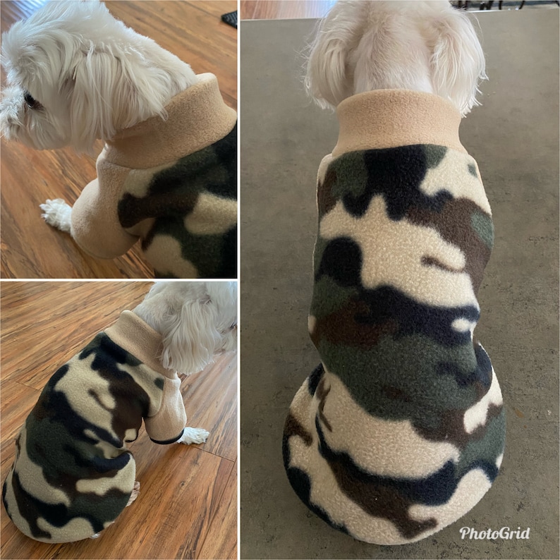 Camouflage Small Dog Fleece Sweater Small Breed Camouflage Etsy