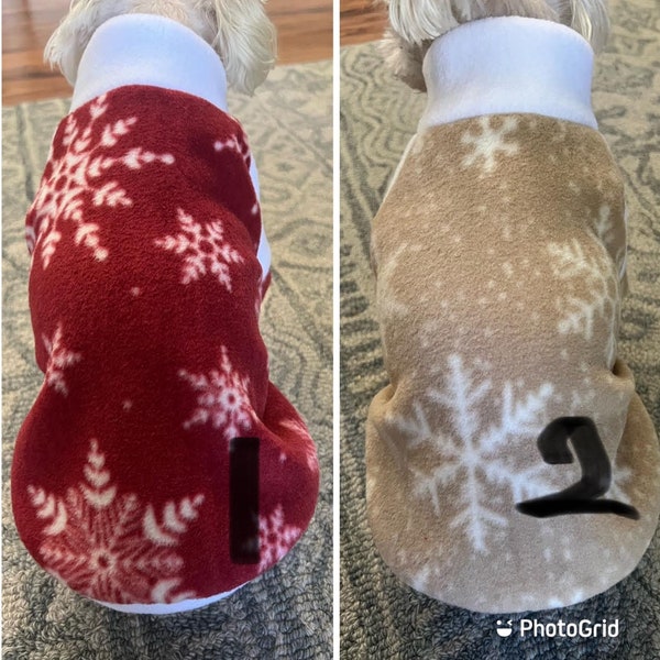 Christmas Dog Sweater, Small Breed Dog Christmas Sweater, Snow Flakes Pattern Dog Sweater, Small dog Christmas Sweater