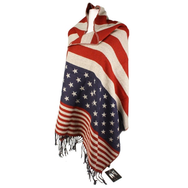 American Flag scarf, American Flag shawl, Patriotic American Flag Scarf, Vintage American Flag Scarf Lady shawl (76X31 inch)