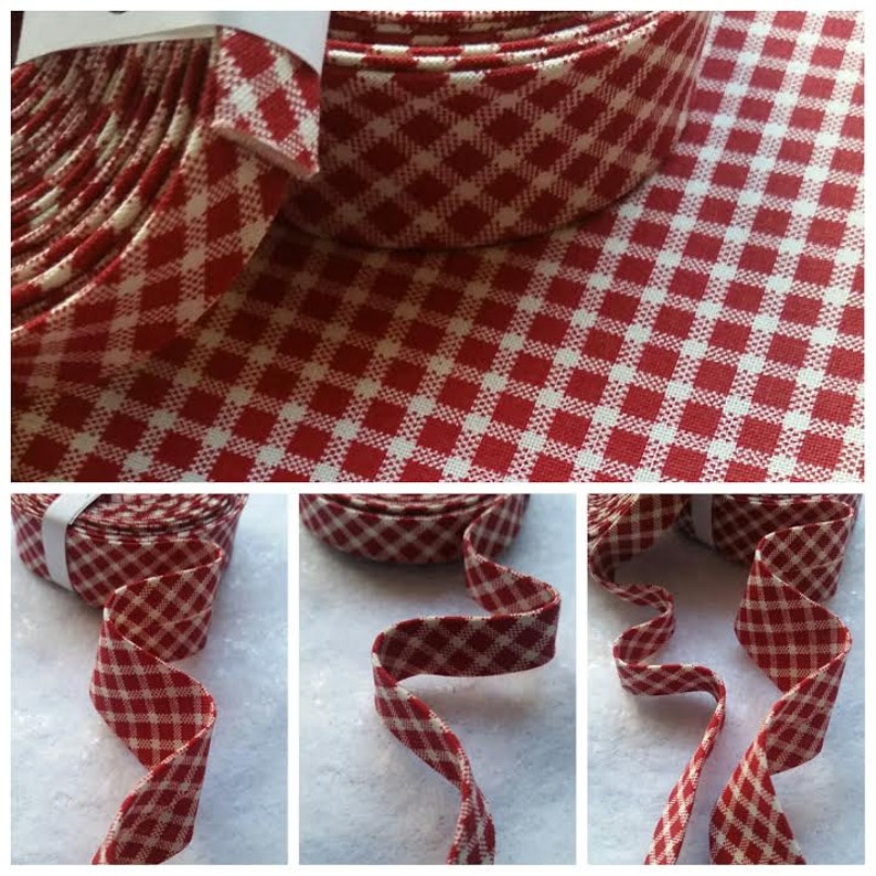 3 Yards 1/2 Double Fold Red Plaid Bias Tape. Red and Etsy