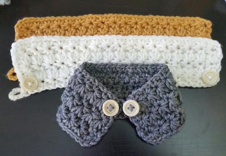 Crocheted Puppy /dog neck warmer/scarf , dog scarf, Choose from 7 colors, Fits most XS ,S or M dogs image 3