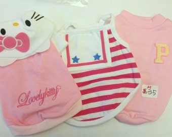 Medium Puppy Clothes Set: Small Dog Shirts, 3-Pack