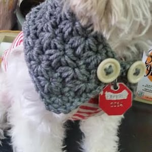 Crocheted Puppy /dog neck warmer/scarf , dog scarf, Choose from 7 colors, Fits most XS ,S or M dogs image 2