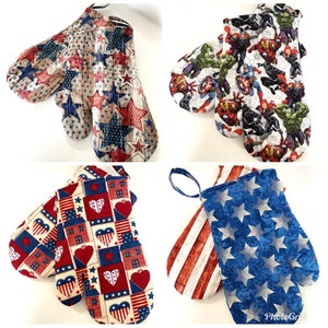 4th of July oven mitt, Oven Mitt Set, patriotic oven mitts, insulated Oven Mitts, Kitchen mitts/Pot holder, Housewarming gift
