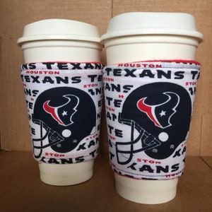 Coffee Cup Cozy, Texans Coffee cup cozy, Set of 2 Coffee sleeve