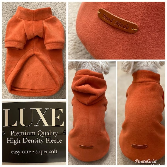 LUXE Fleece Dog Sweater. Small Breed Dog Sweater Luxe Premium Etsy