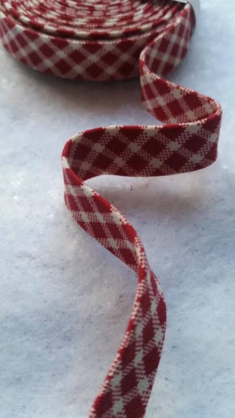 3 Yards 1/2 Double Fold Red Plaid Bias Tape. Red and Etsy